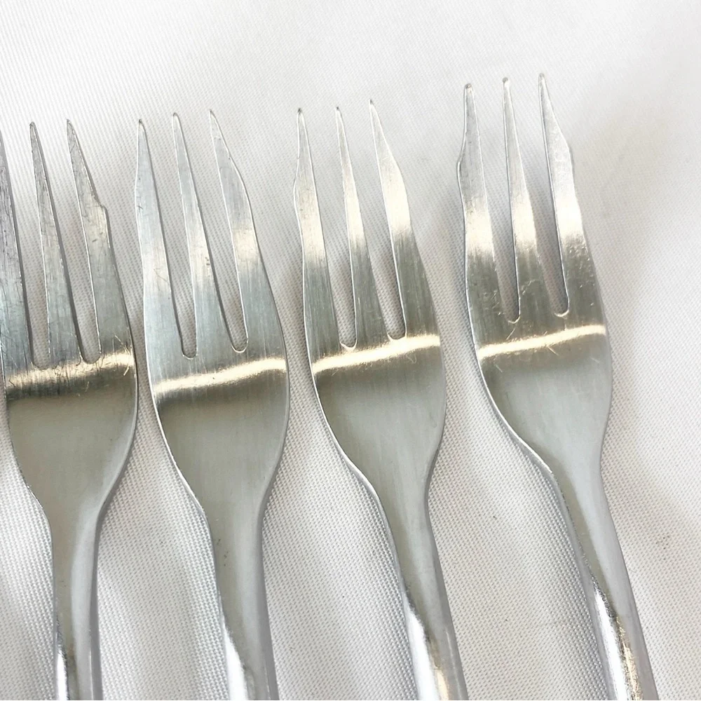 Supreme Cutlery Vintage Stainless Japan Flatware Cocktail/Seafood Forks Lot Of 7